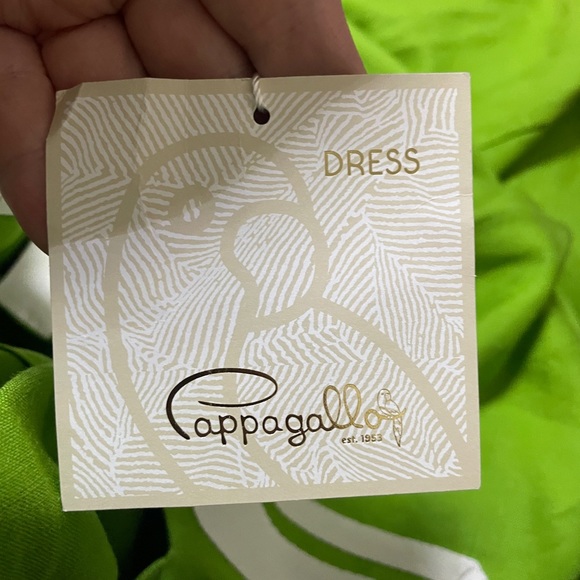 PAPPAGALLO Key Lime Green Linen Blend Sleeveless Sheath Dress size 8 NWT - Picture 7 of 7